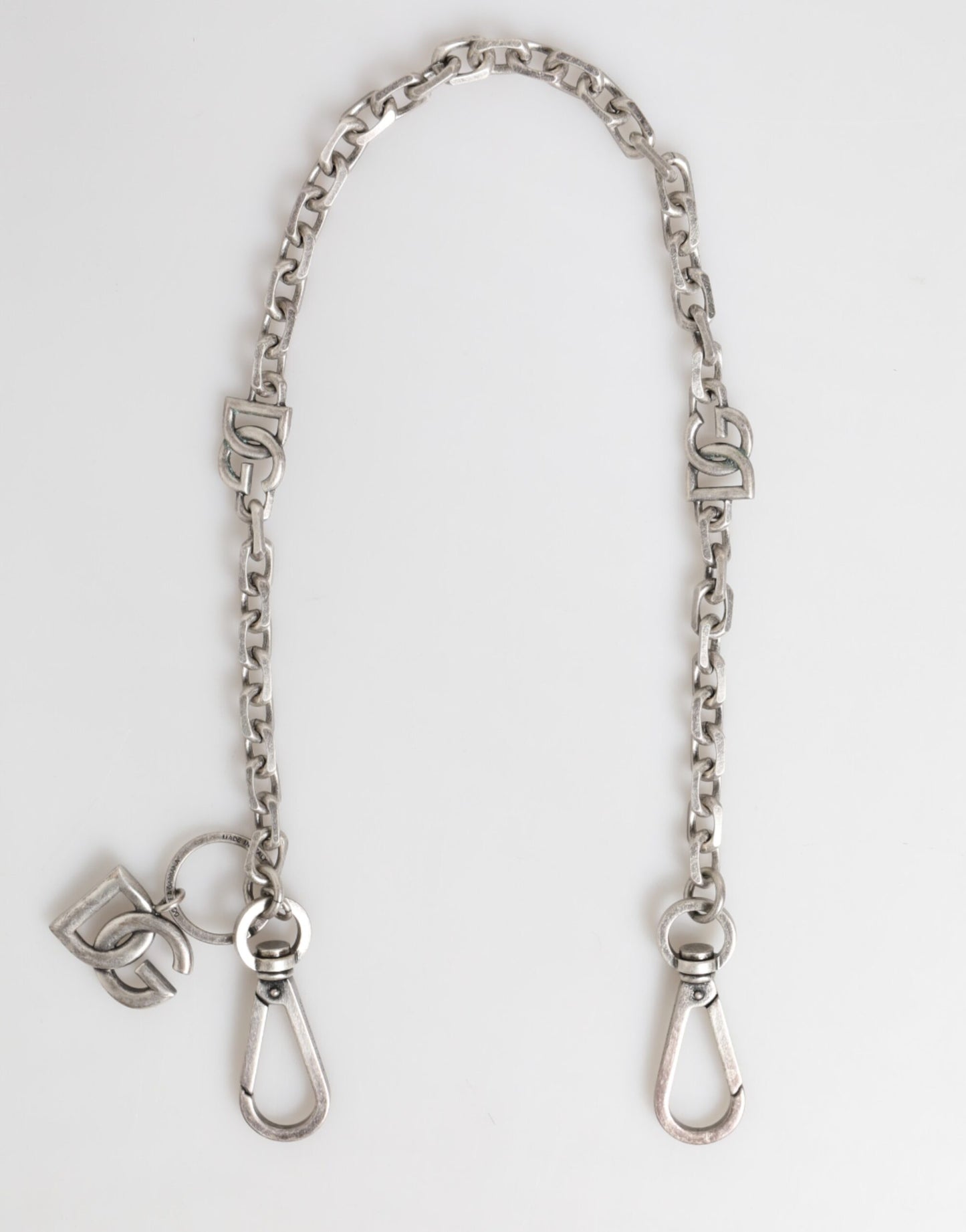 Dolce & Gabbana Silver Tone Brass DG Logo Chain Necklace for Men
