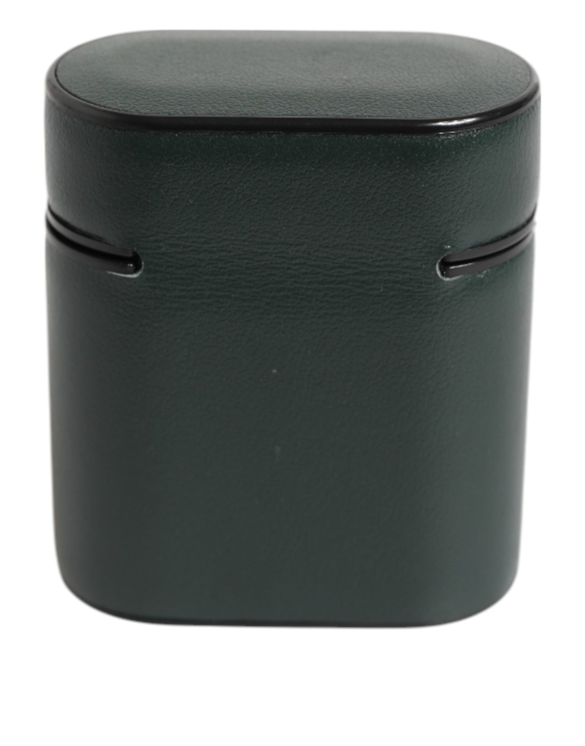 Dolce & Gabbana Black Leather Logo Print Flip Holder Airpods Case