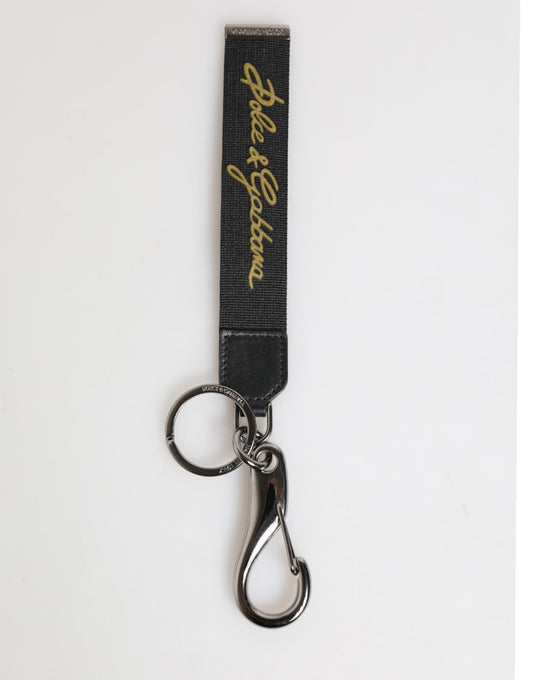 Dolce & Gabbana Black Yellow DG Logo Keychain