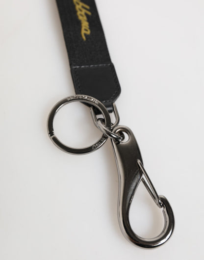 Dolce & Gabbana Black Yellow DG Logo Keychain