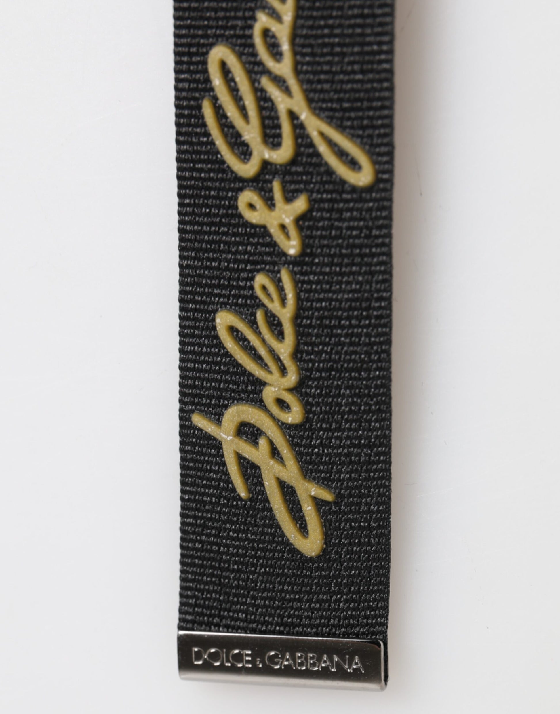 Dolce & Gabbana Black Yellow DG Logo Keychain