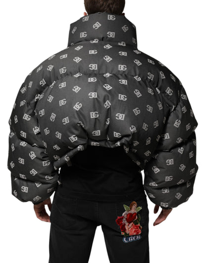 Dolce & Gabbana Black DG Monogram Full Zip Puffer Men's Jacket