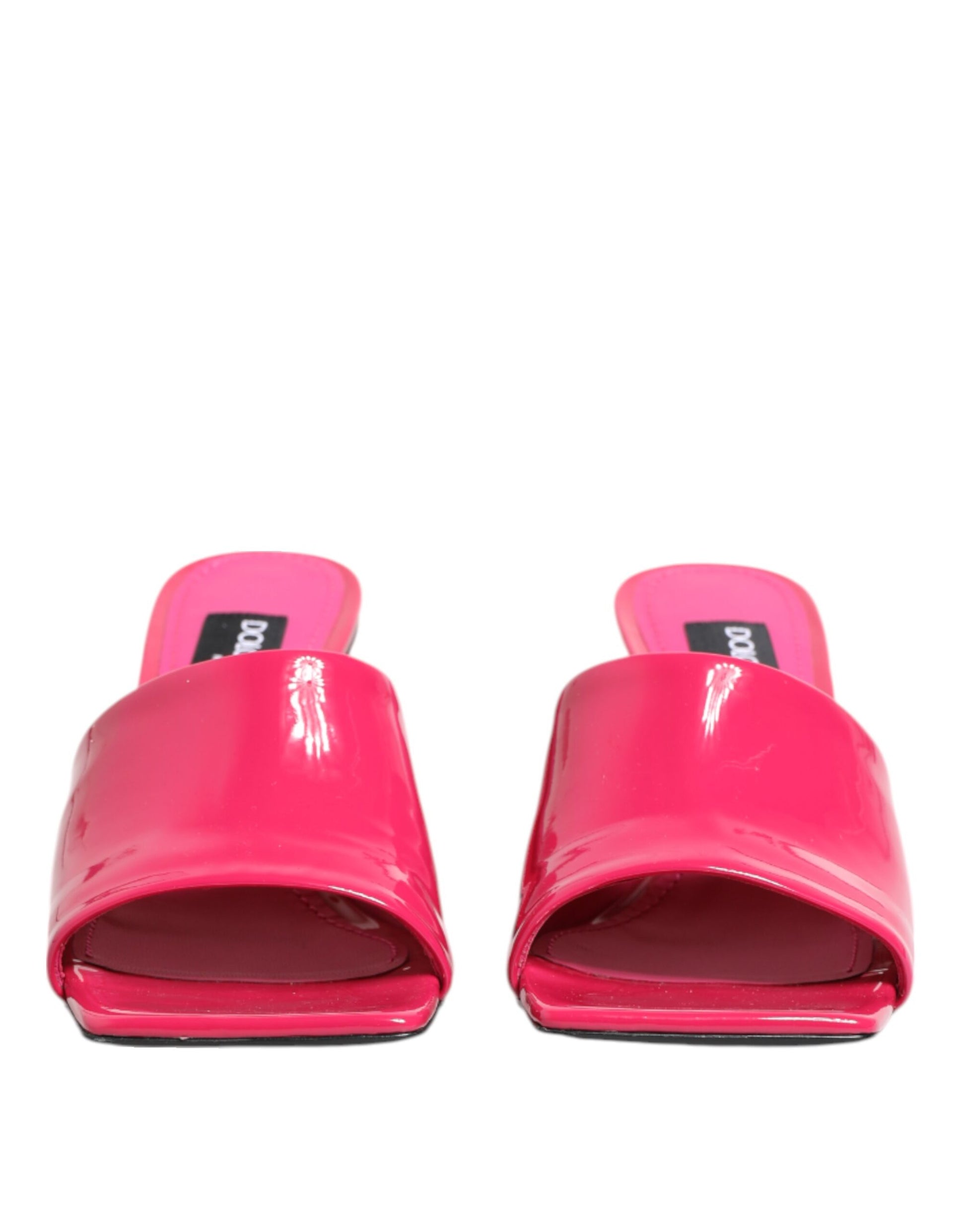 Dolce & Gabbana Pink Open Toe Block Heel Mules Sandals