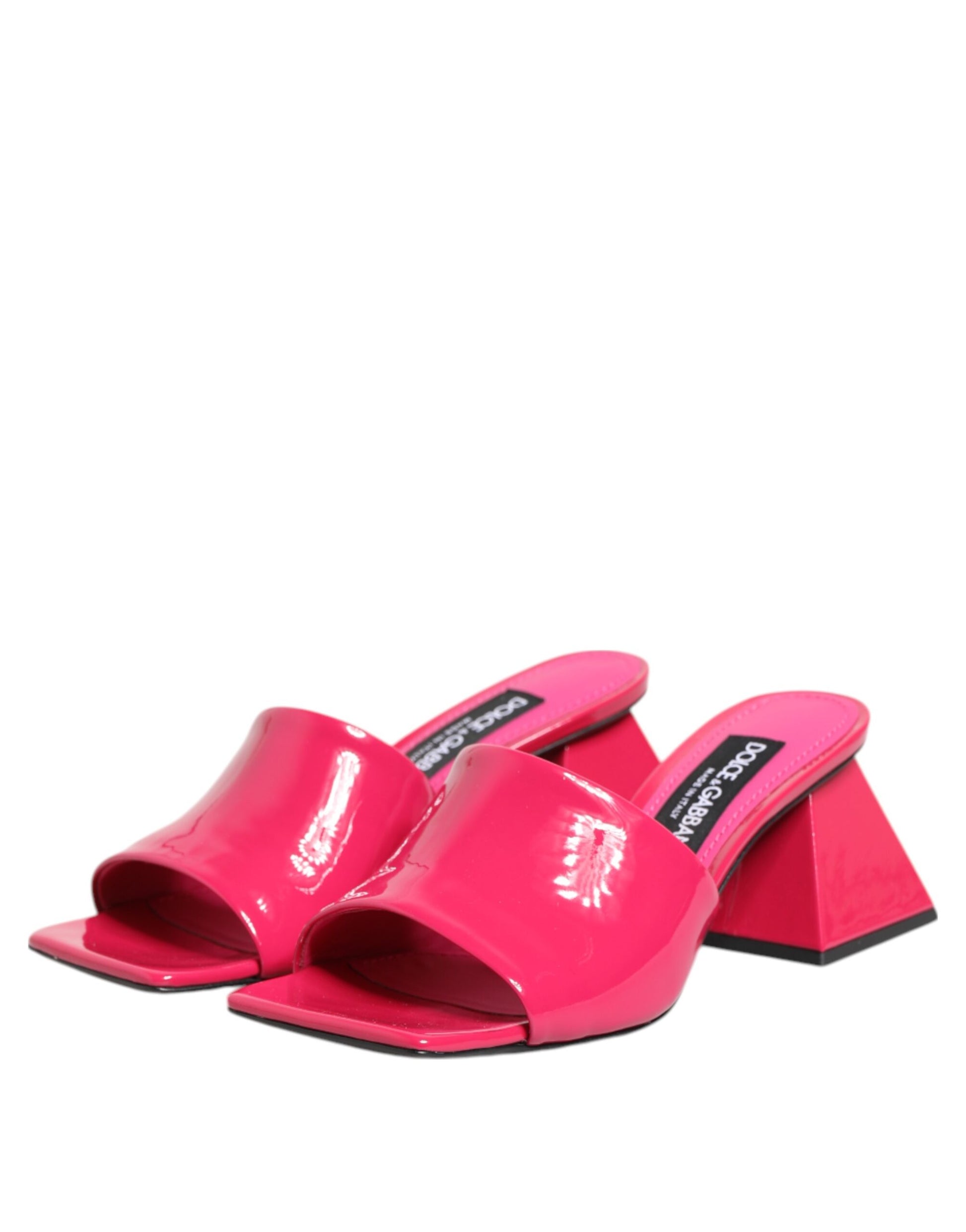 Dolce & Gabbana Pink Open Toe Block Heel Mules Sandals