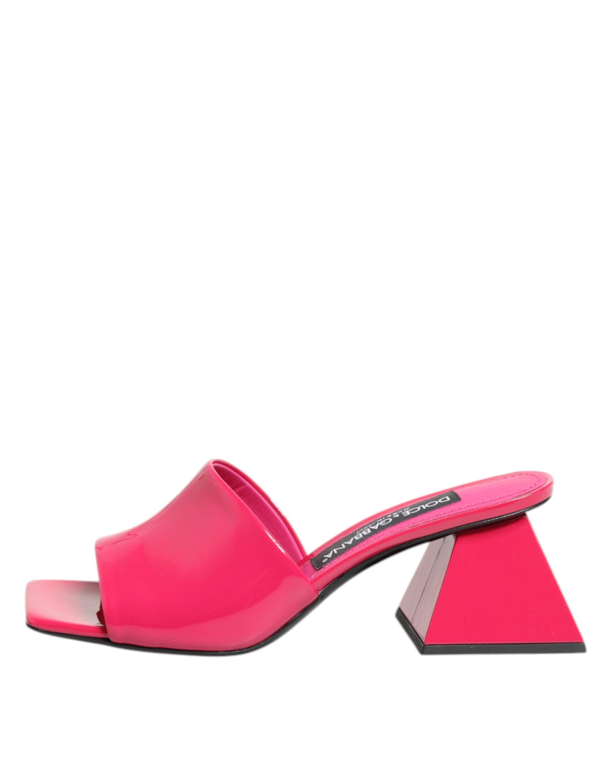 Dolce & Gabbana Pink Open Toe Block Heel Mules Sandals