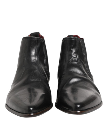Dolce & Gabbana Black Chelsea Slip On Men's Ankle Boots