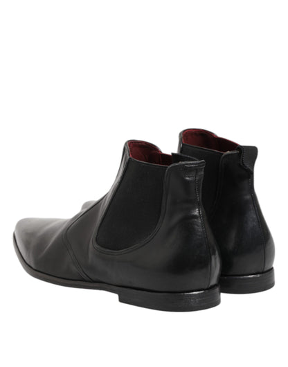 Dolce & Gabbana Black Chelsea Slip On Men's Ankle Boots