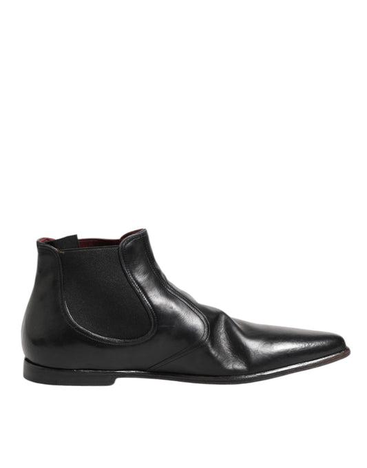 Dolce & Gabbana Black Chelsea Slip On Men's Ankle Boots