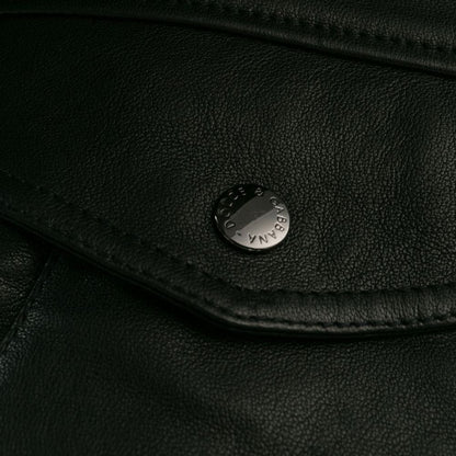 Dolce & Gabbana Black Lambskin Biker Jacket with Fur Collar