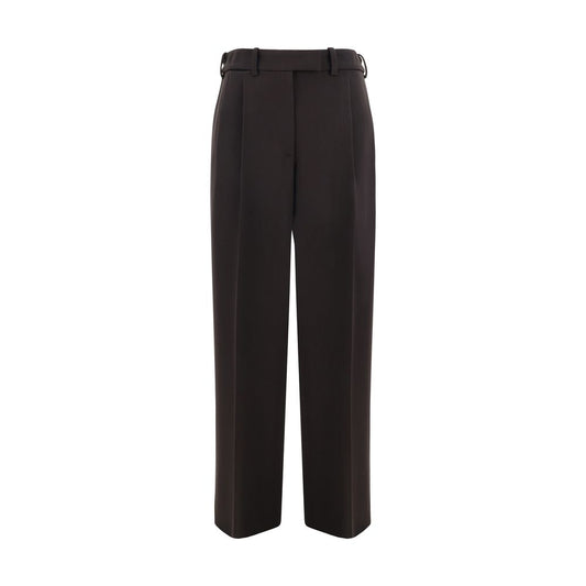 The Row Roan Pants - Elegant Wide-Leg Fleece Wool Trousers