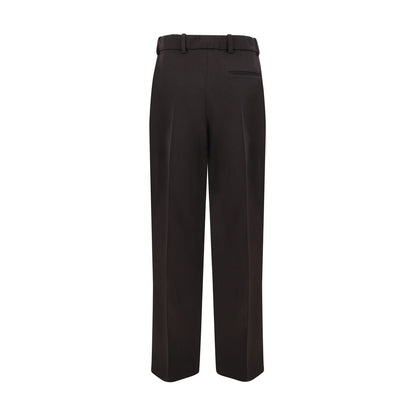 The Row Roan Pants - Elegant Wide-Leg Fleece Wool Trousers