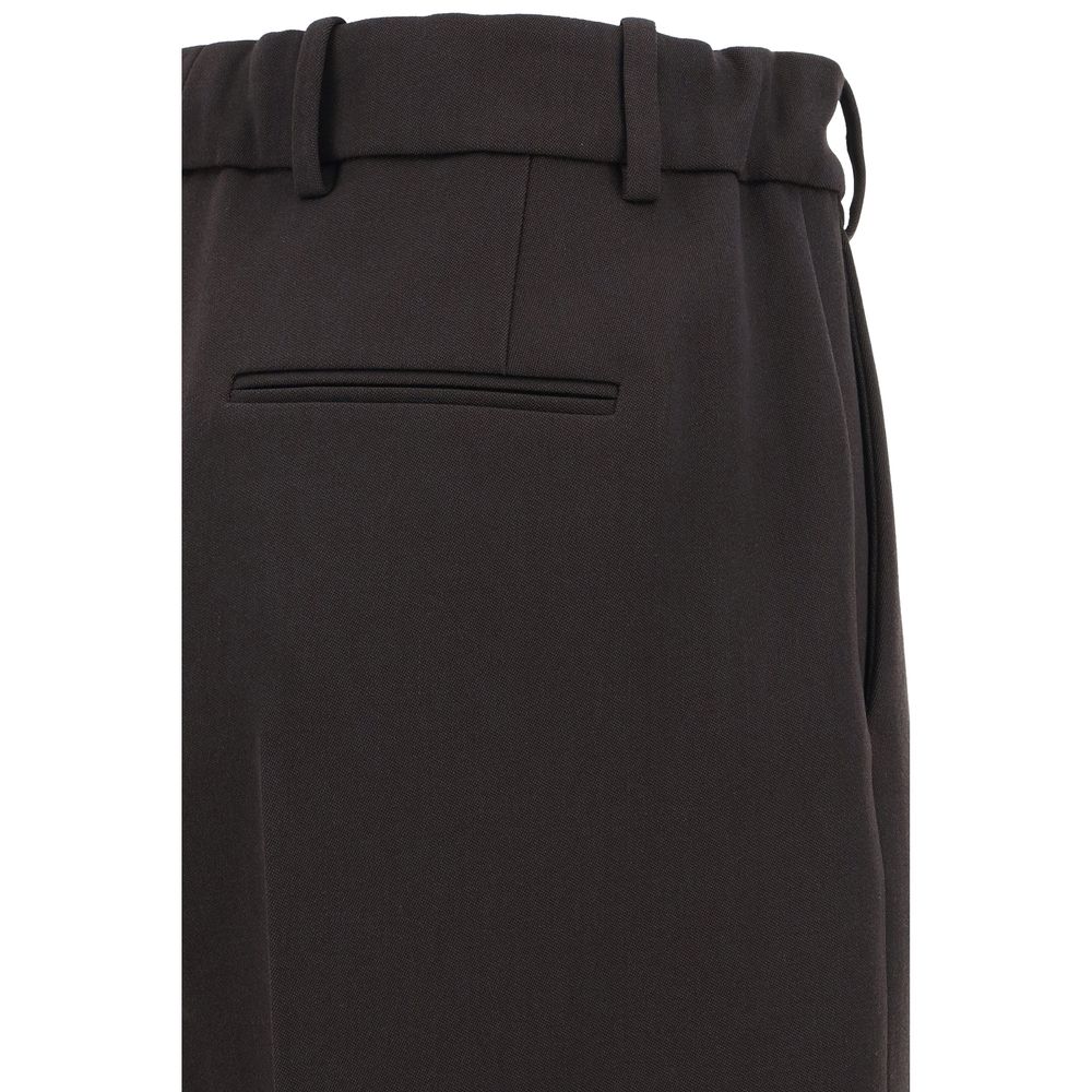 The Row Roan Pants - Elegant Wide-Leg Fleece Wool Trousers