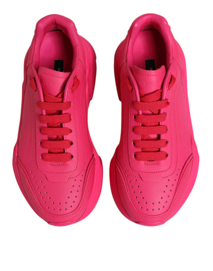 Dolce & Gabbana Pink Leather Daymaster Low Top Sneakers