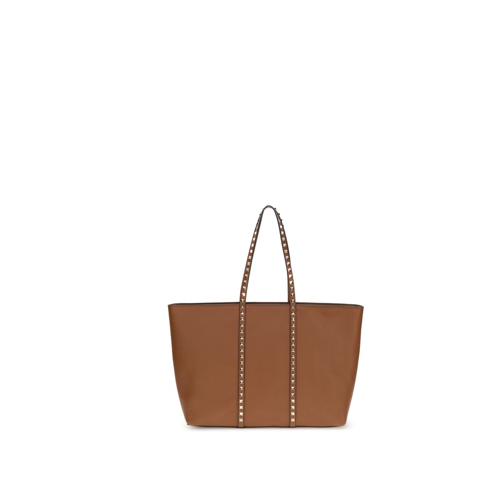 Valentino Garavani Medium Rockstud Tote Bag in Garnet Leather