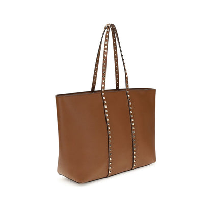 Valentino Garavani Medium Rockstud Tote Bag in Garnet Leather
