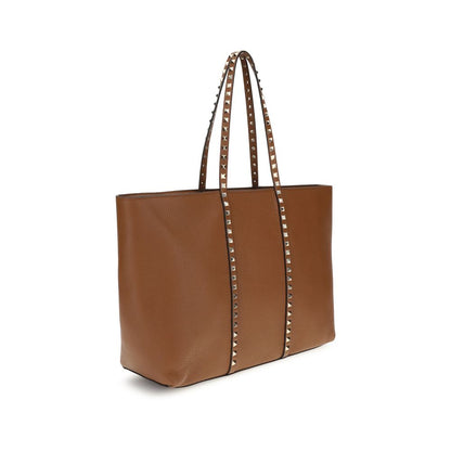 Valentino Garavani Medium Rockstud Tote Bag in Garnet Leather