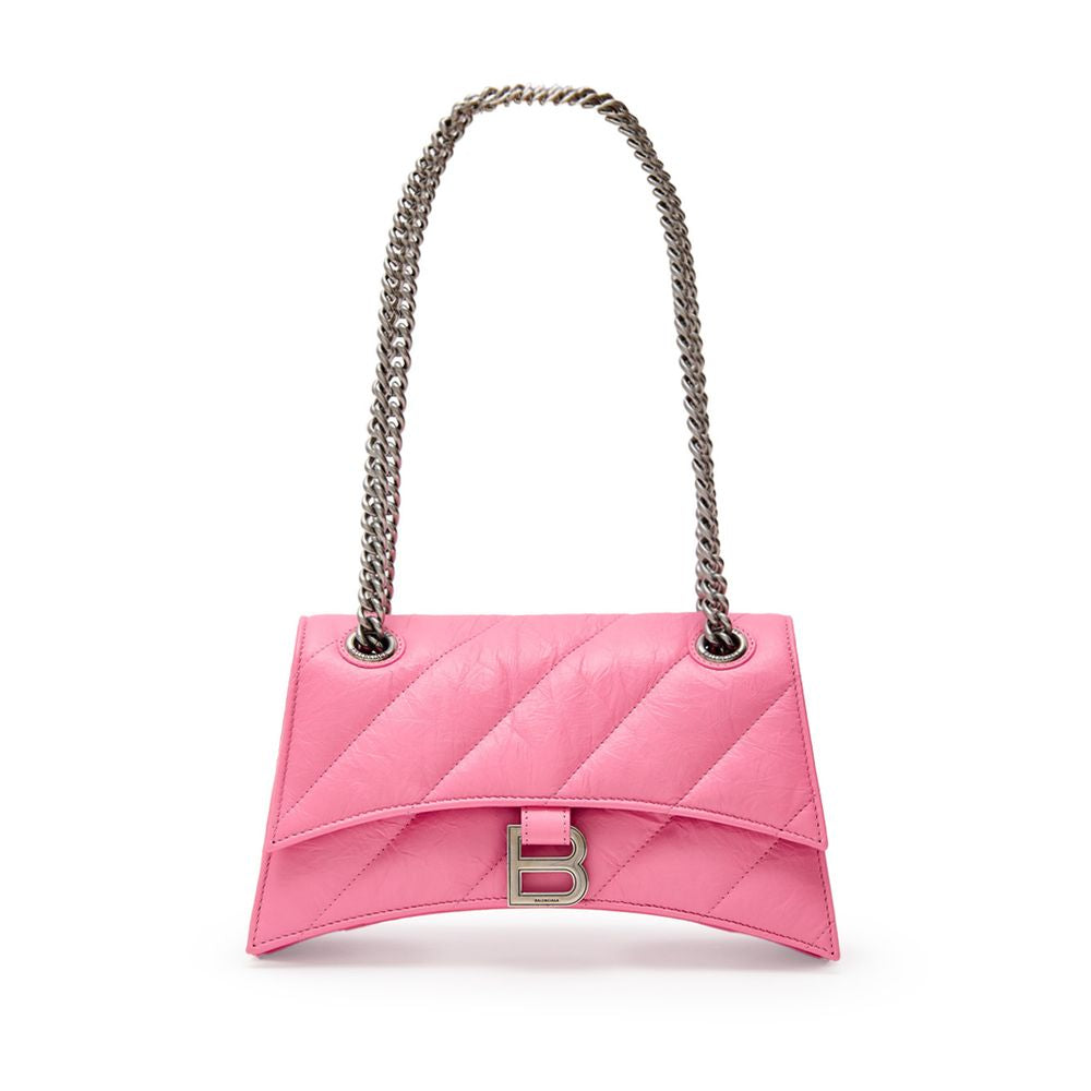 Balenciaga Pink Leather Crush Shoulder Bag
