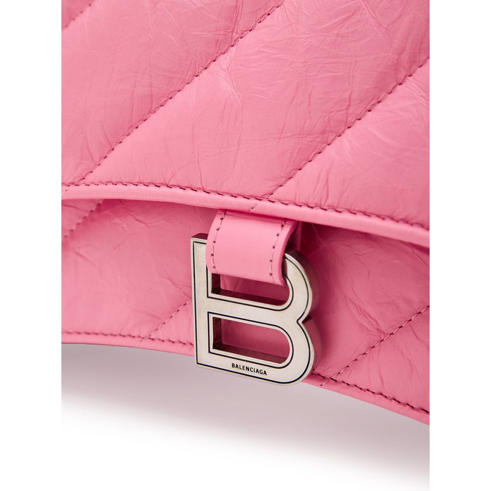 Balenciaga Pink Leather Crush Shoulder Bag