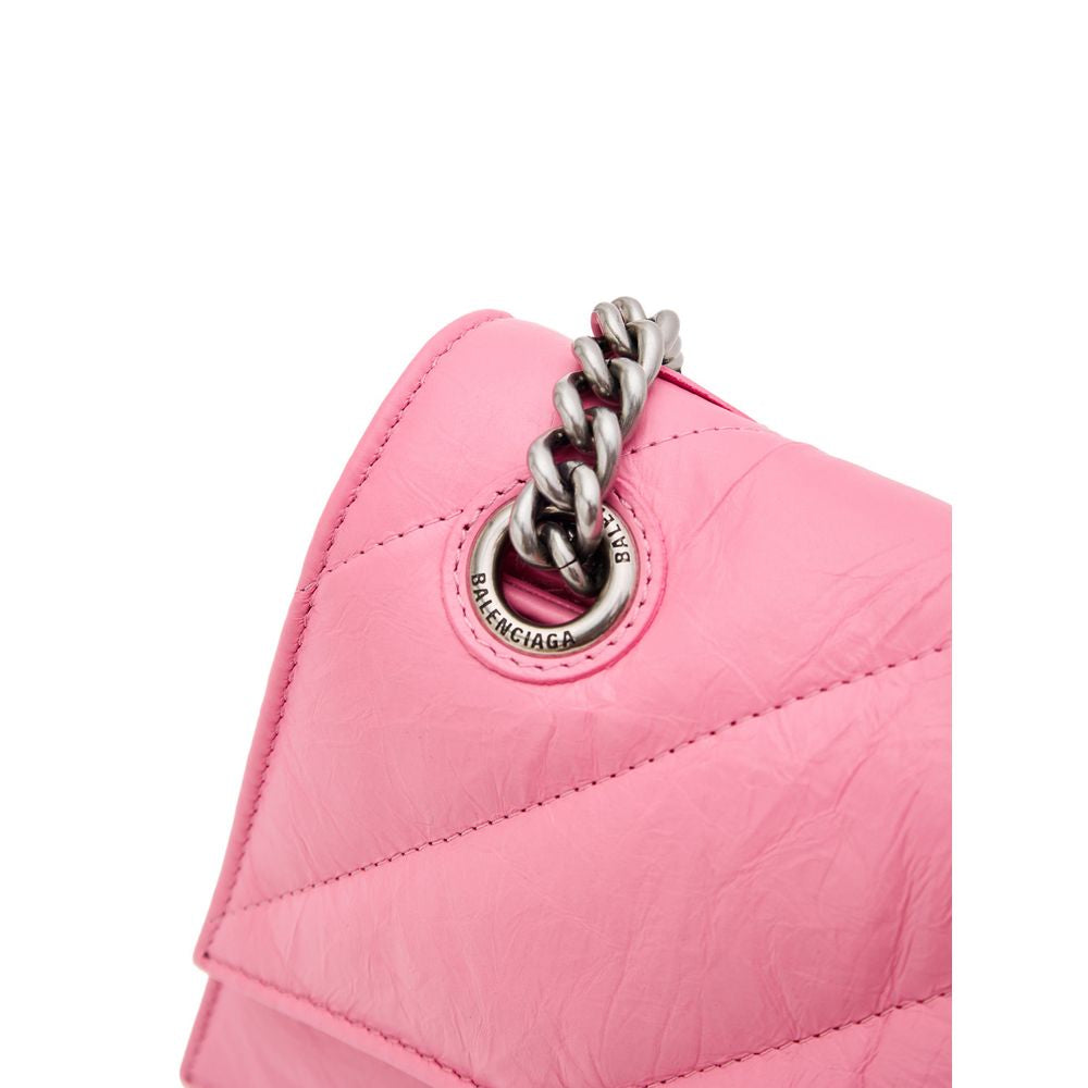 Balenciaga Pink Leather Crush Shoulder Bag