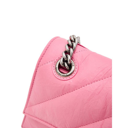 Balenciaga Pink Leather Crush Shoulder Bag