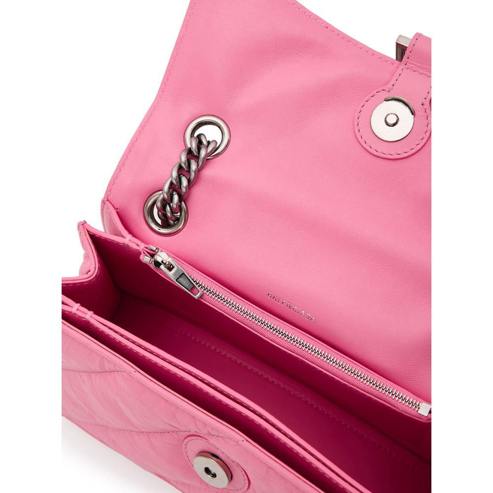 Balenciaga Pink Leather Crush Shoulder Bag