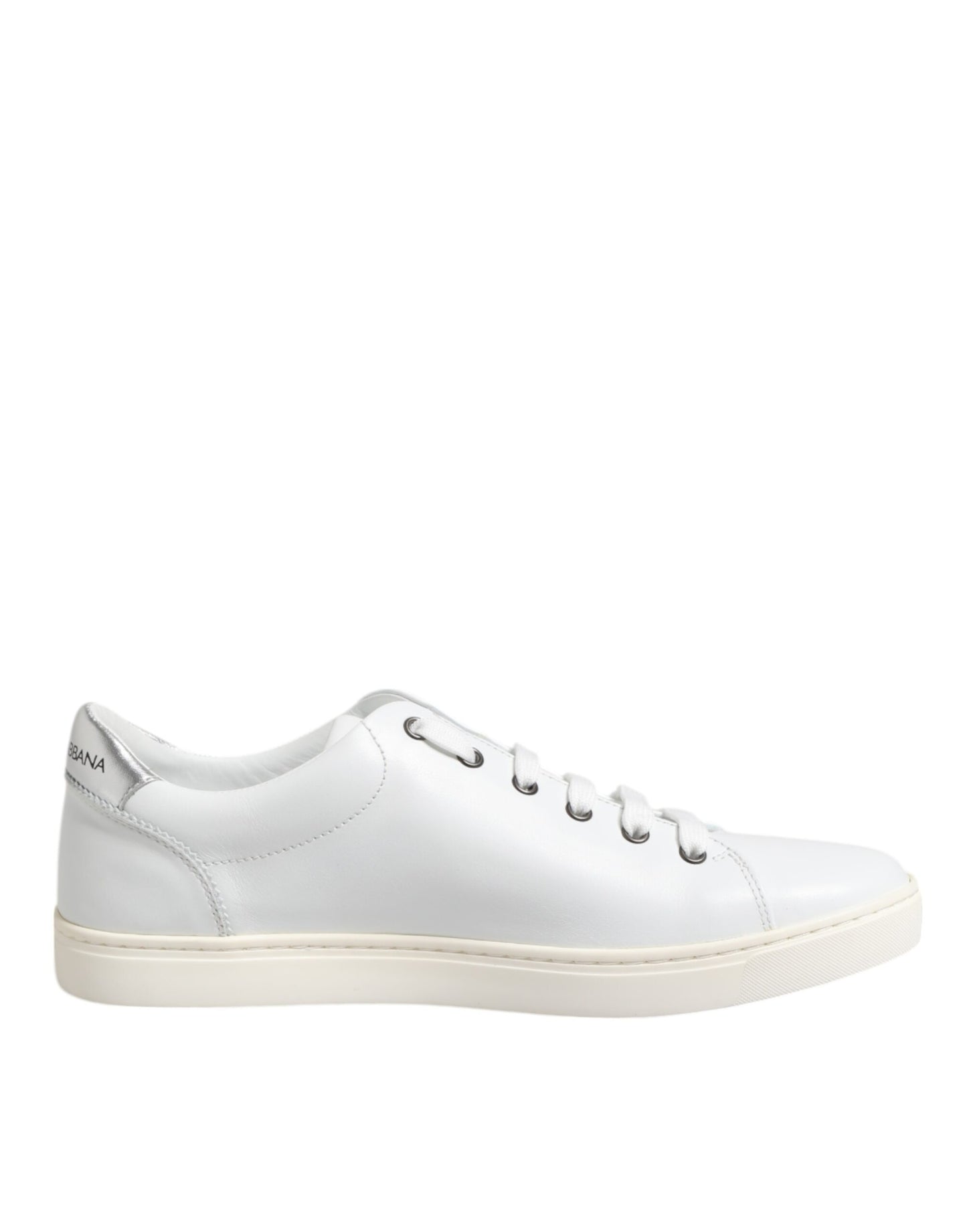 Dolce & Gabbana White Crown Bee Leather Low Top Sneakers