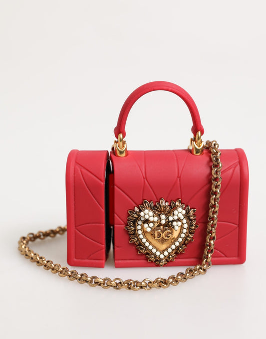 Dolce & Gabbana Red Silicone Devotion Heart Cover Bag for Airpods