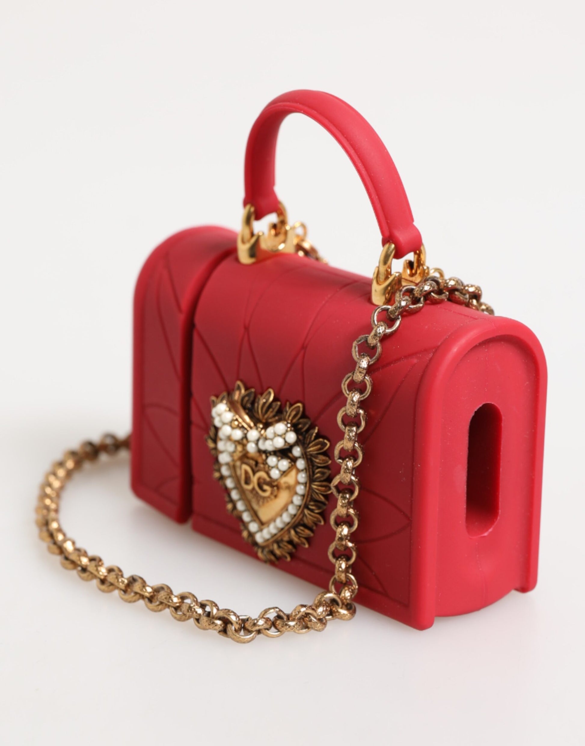 Dolce & Gabbana Red Silicone Devotion Heart Cover Bag for Airpods