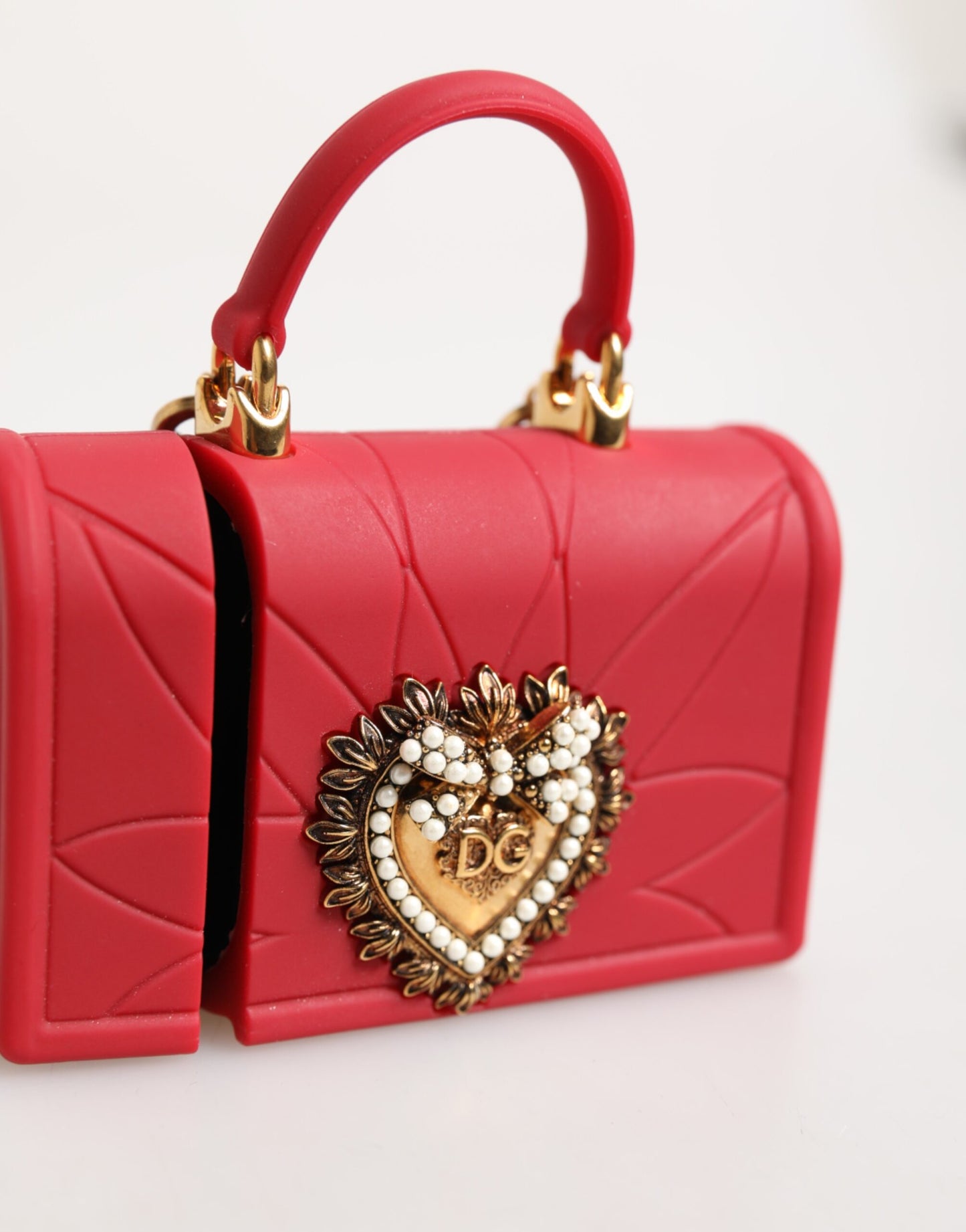 Dolce & Gabbana Red Silicone Devotion Heart Cover Bag for Airpods