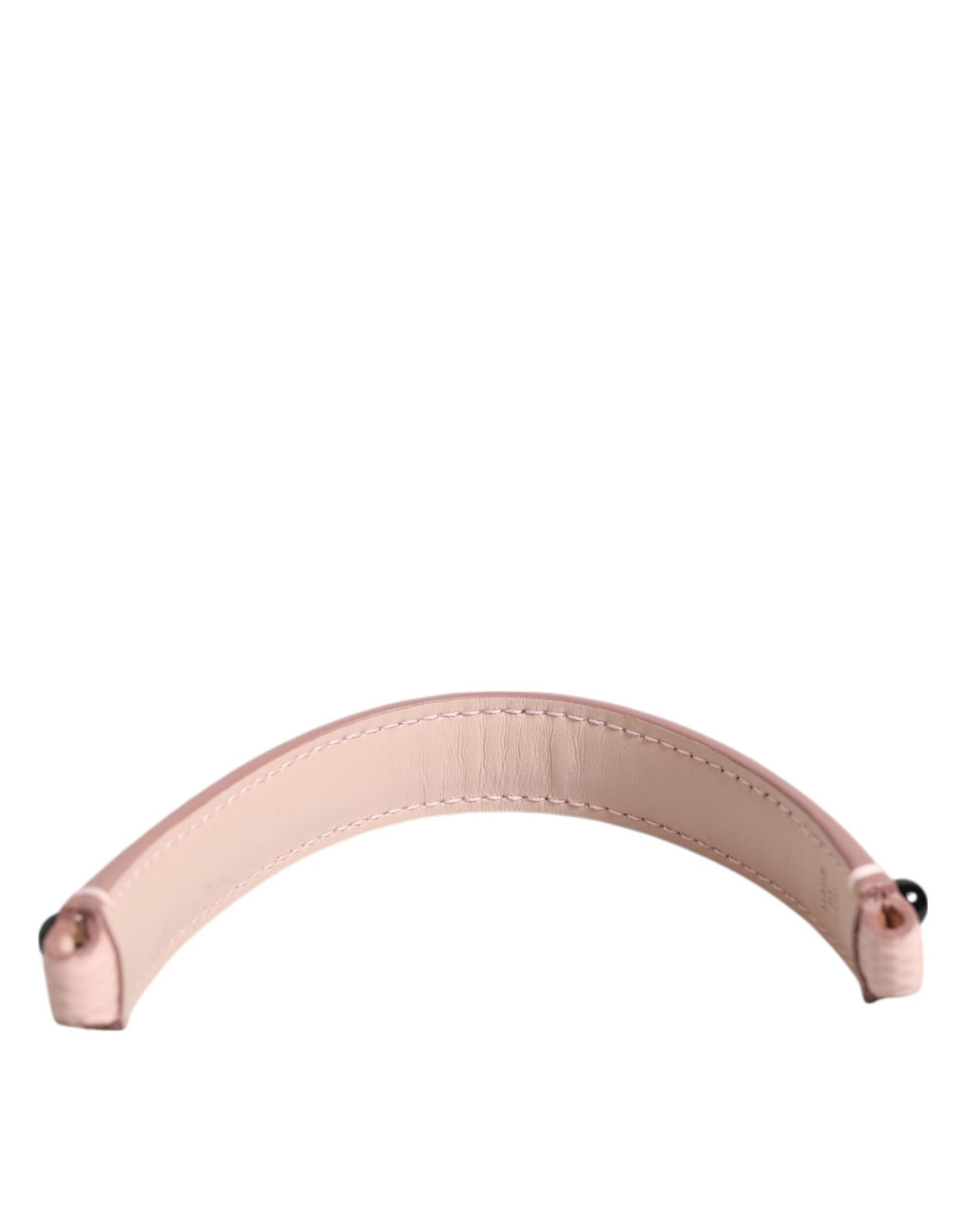 Dolce & Gabbana Light Pink Embellished Leather Shoulder Strap