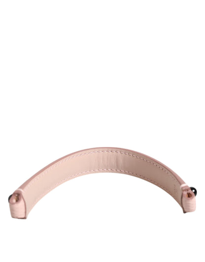 Dolce & Gabbana Light Pink Embellished Leather Shoulder Strap