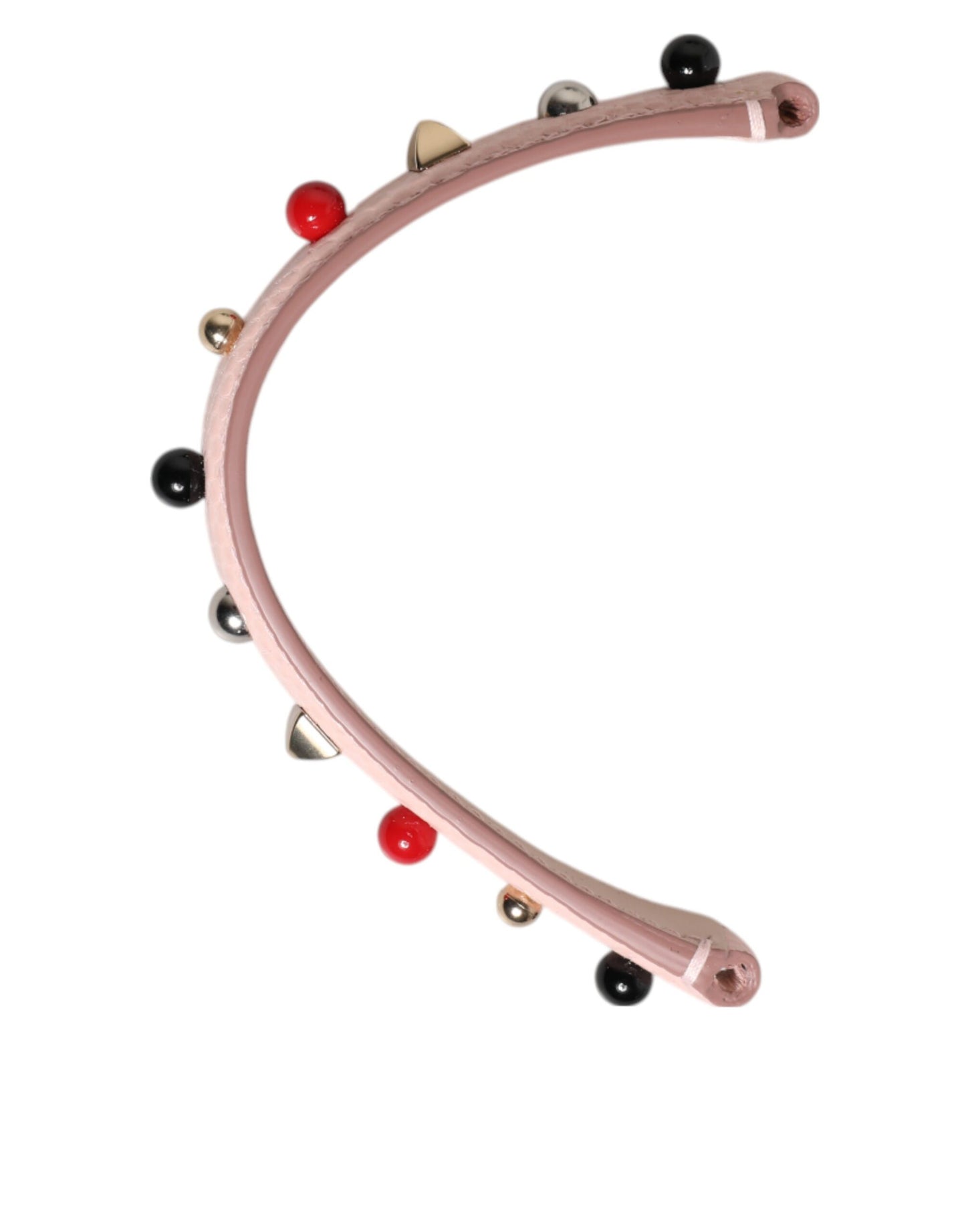 Dolce & Gabbana Light Pink Embellished Leather Shoulder Strap