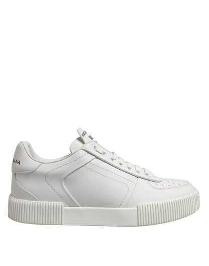 Dolce & Gabbana White Miami Leather Low Top Sneakers for Men