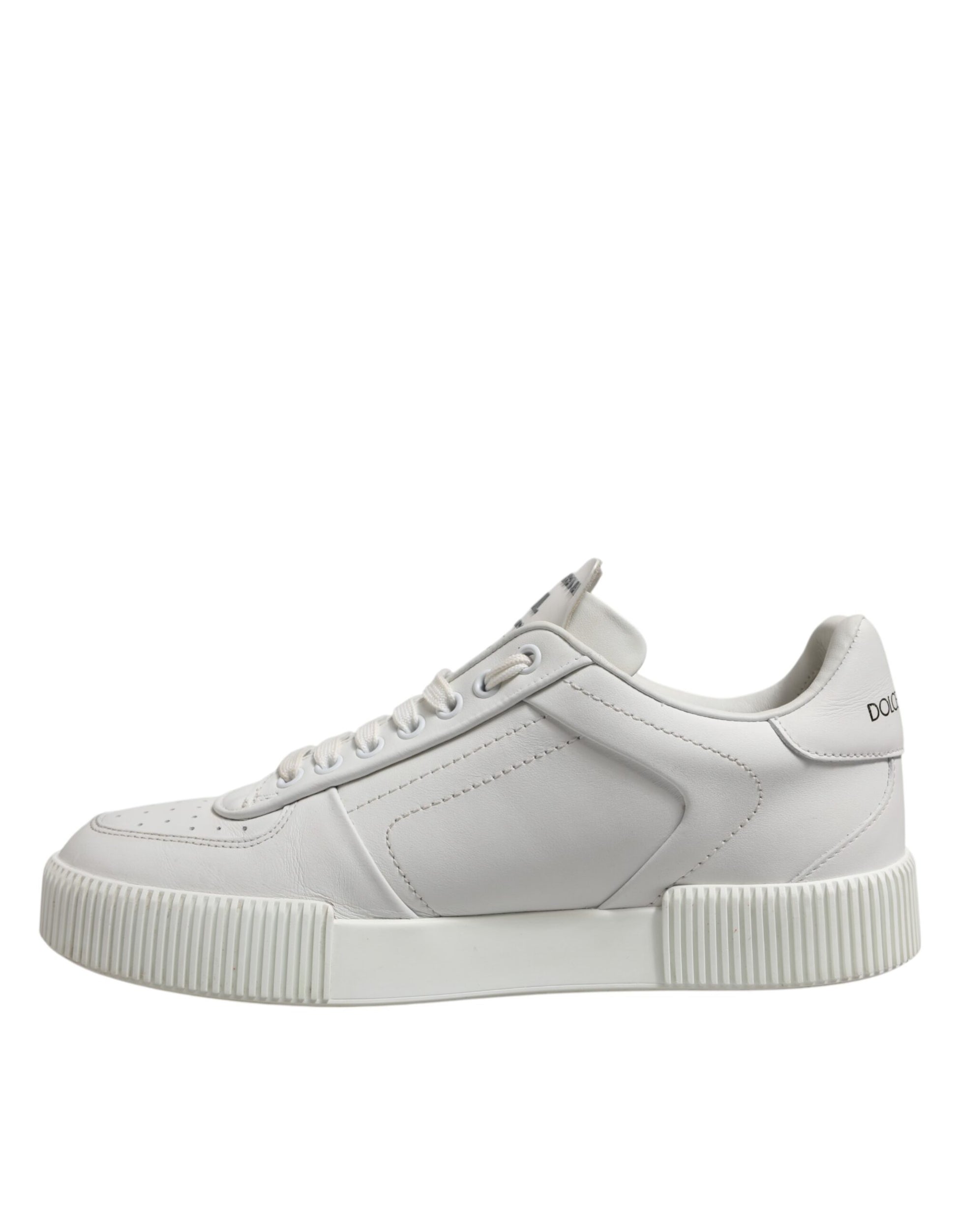 Dolce & Gabbana White Miami Leather Low Top Sneakers for Men