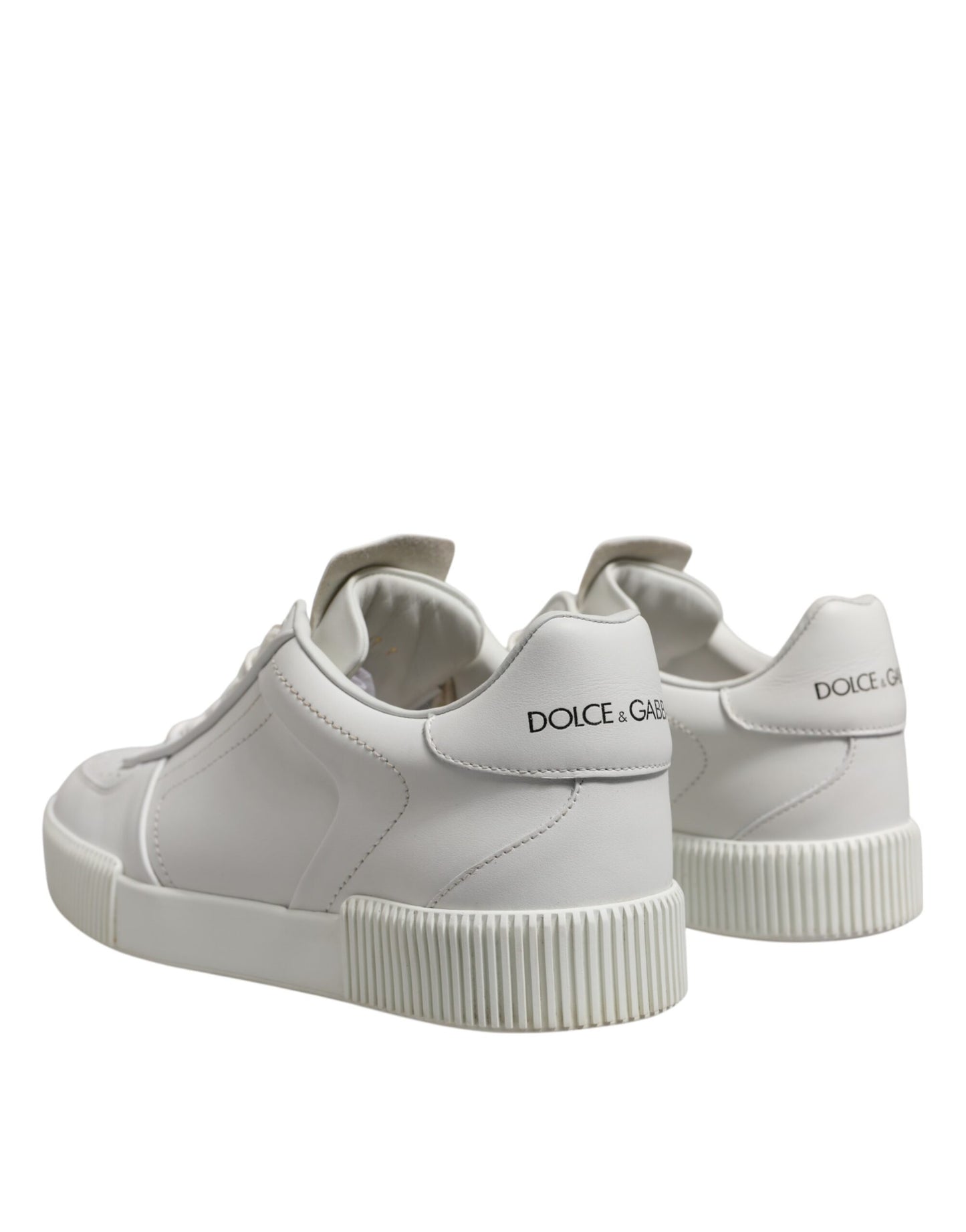 Dolce & Gabbana White Miami Leather Low Top Sneakers for Men