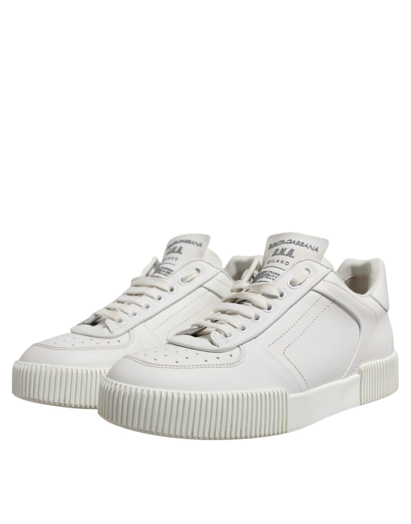 Dolce & Gabbana White Miami Leather Low Top Sneakers for Men