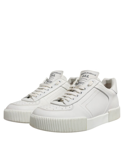 Dolce & Gabbana White Miami Leather Low Top Sneakers for Men