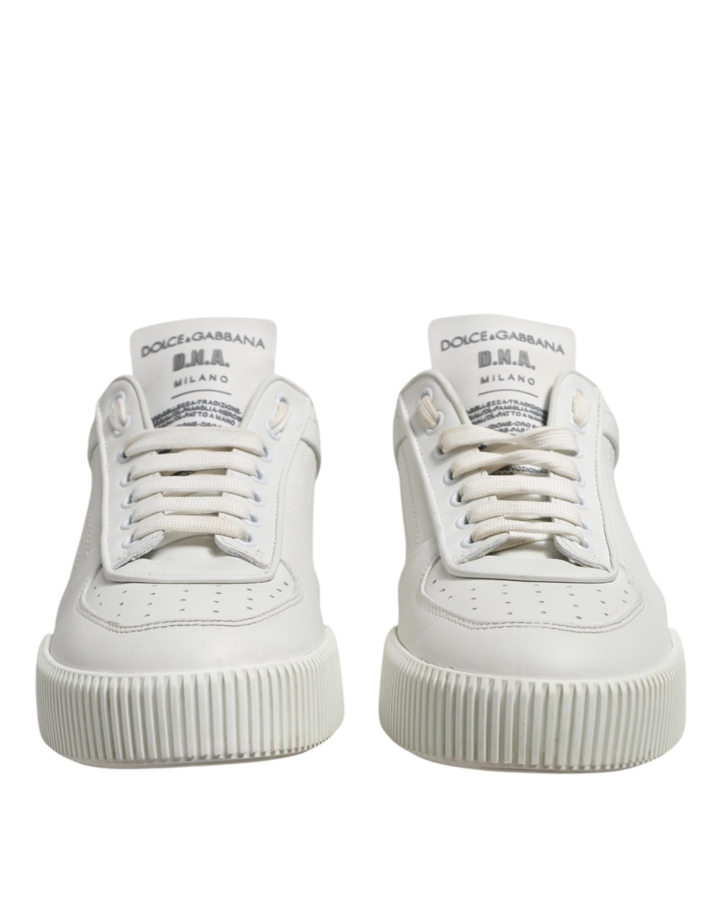 Dolce & Gabbana White Miami Leather Low Top Sneakers for Men