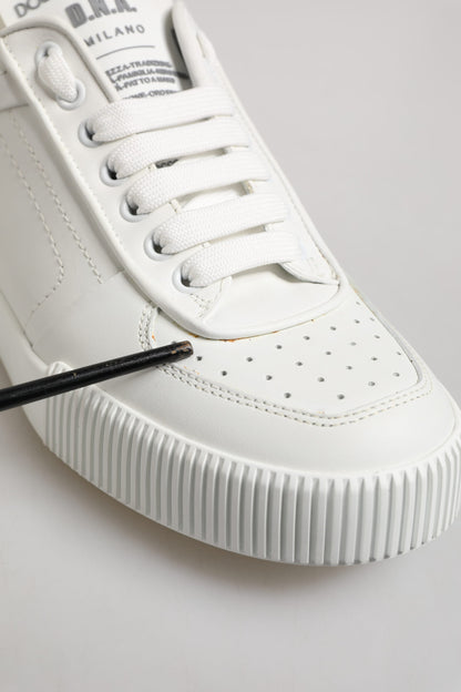 Dolce & Gabbana White Miami Leather Low Top Sneakers for Men