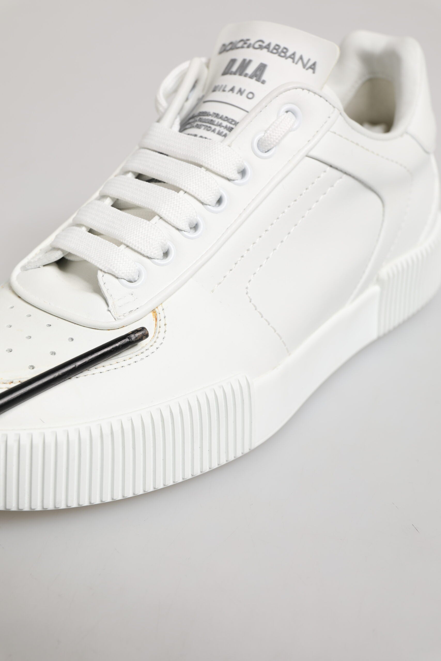 Dolce & Gabbana White Miami Leather Low Top Sneakers for Men