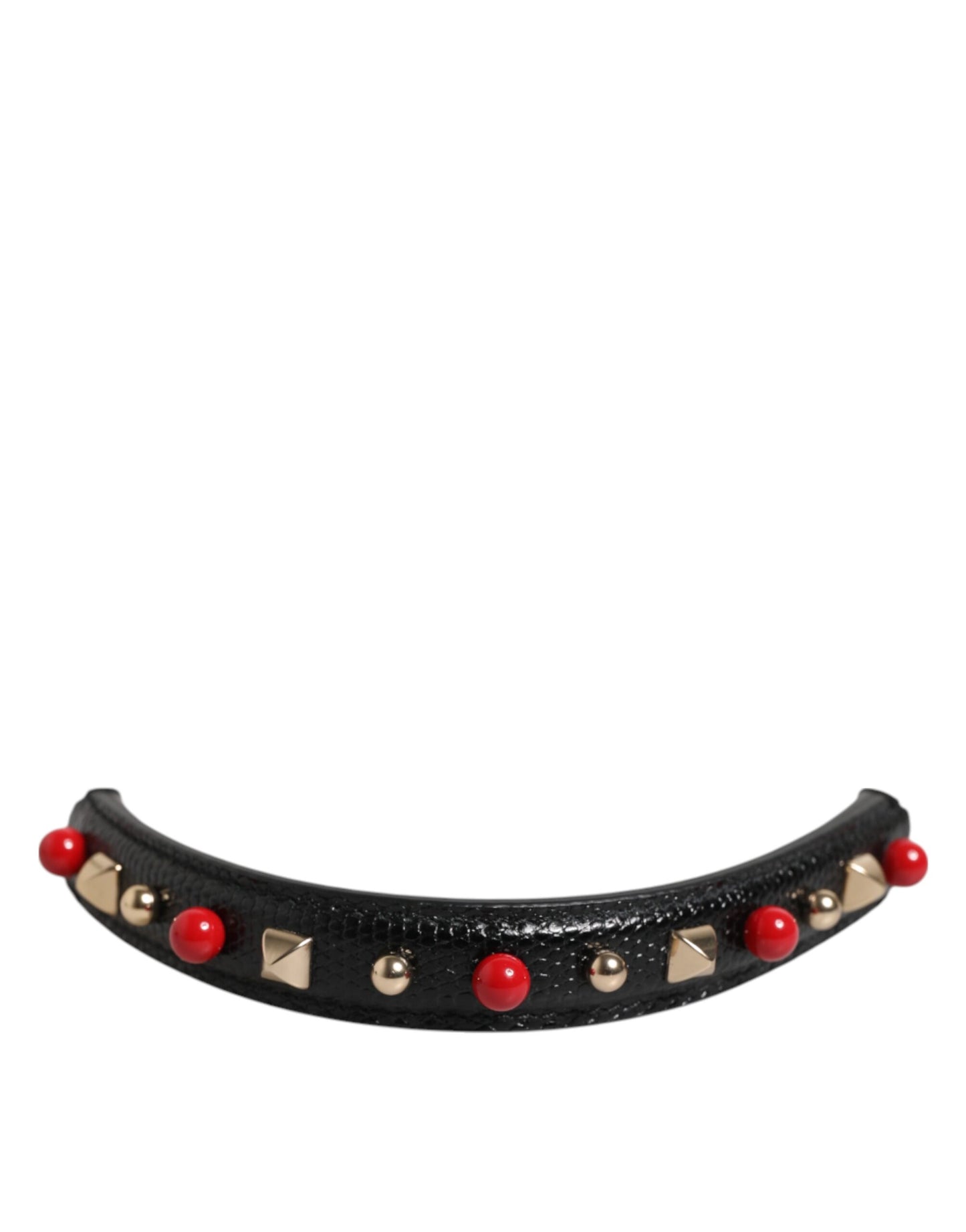 Dolce & Gabbana Black Embellished Leather Handbag Shoulder Strap