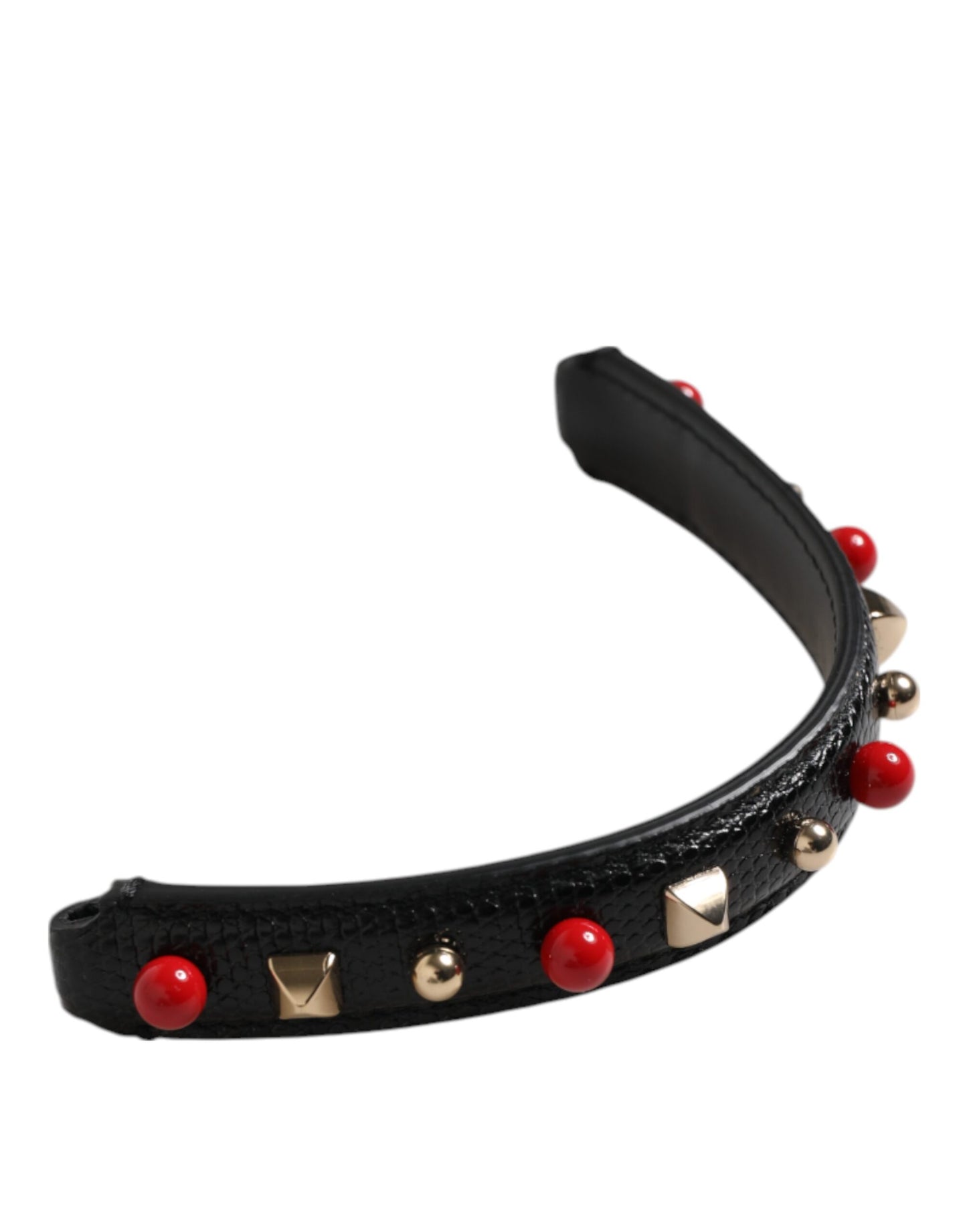 Dolce & Gabbana Black Embellished Leather Handbag Shoulder Strap