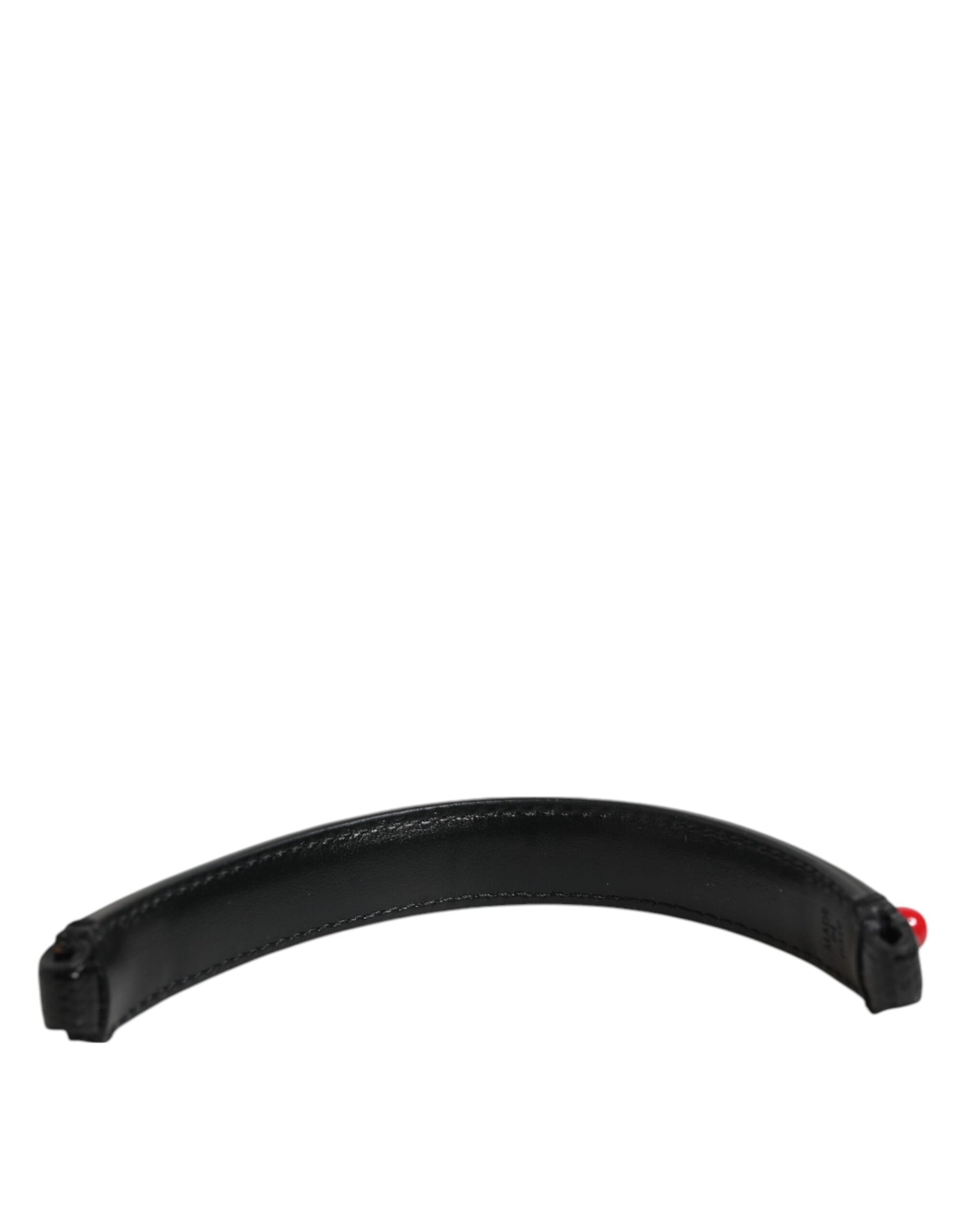 Dolce & Gabbana Black Embellished Leather Handbag Shoulder Strap