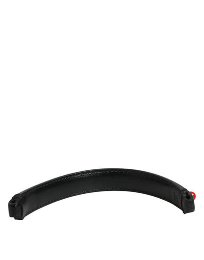 Dolce & Gabbana Black Embellished Leather Handbag Shoulder Strap