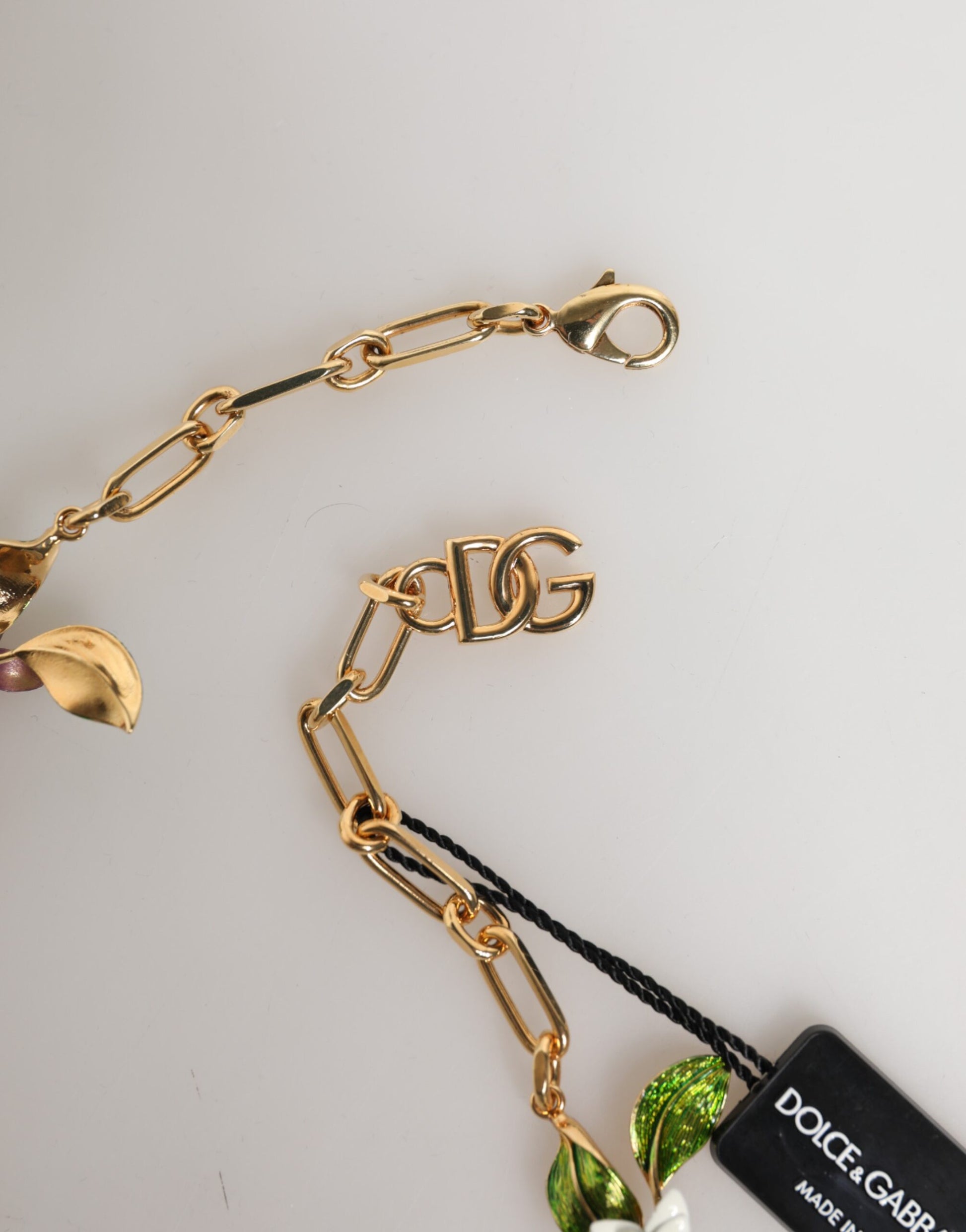 Dolce & Gabbana Gold Brass Floral Logo Choker Necklace