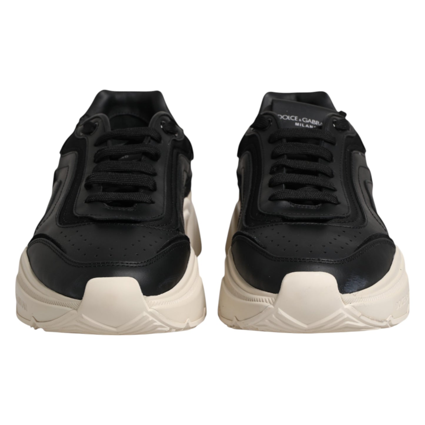 Dolce & Gabbana Black White Daymaster Low Top Sneakers for Men
