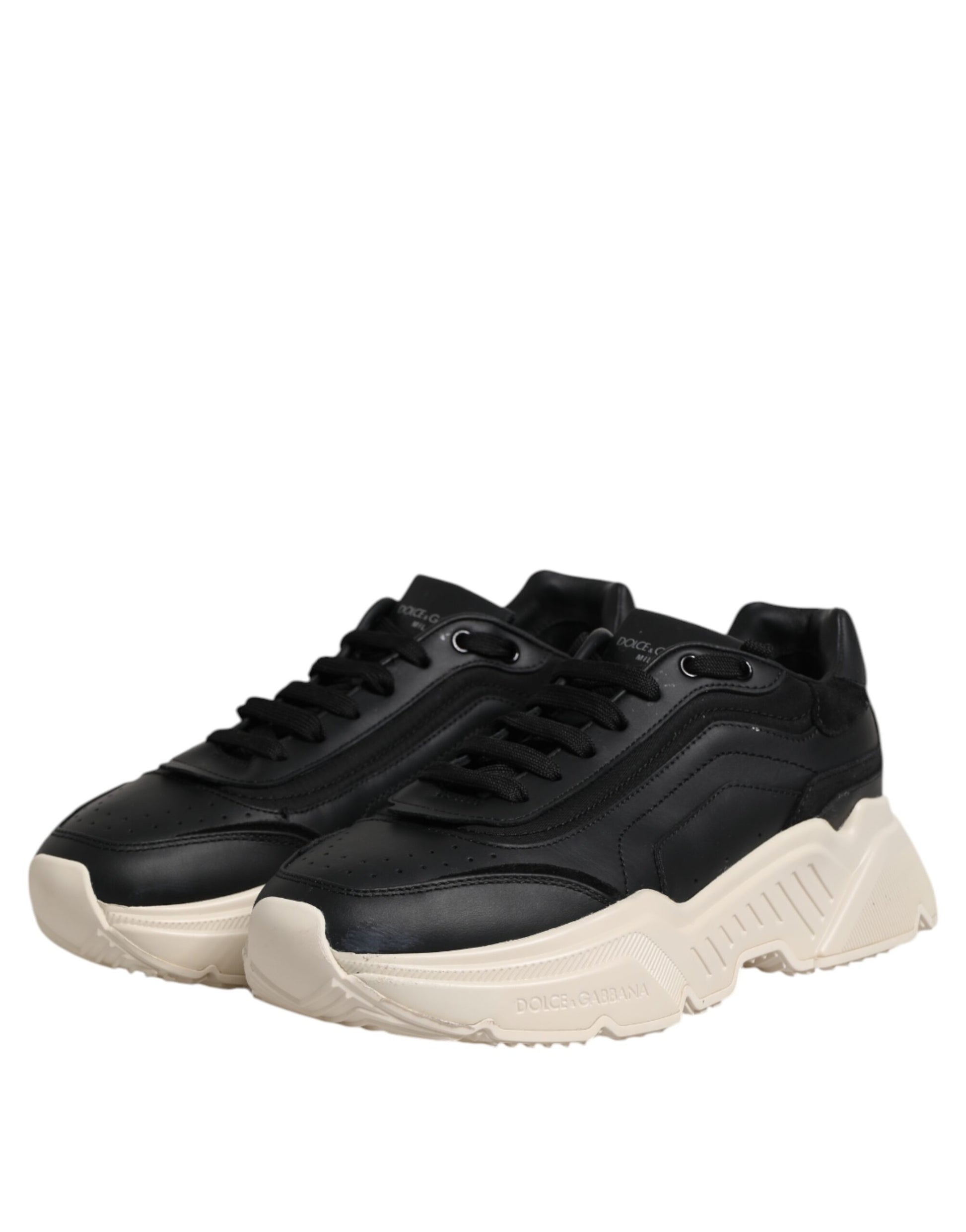 Dolce & Gabbana Black White Daymaster Low Top Sneakers for Men