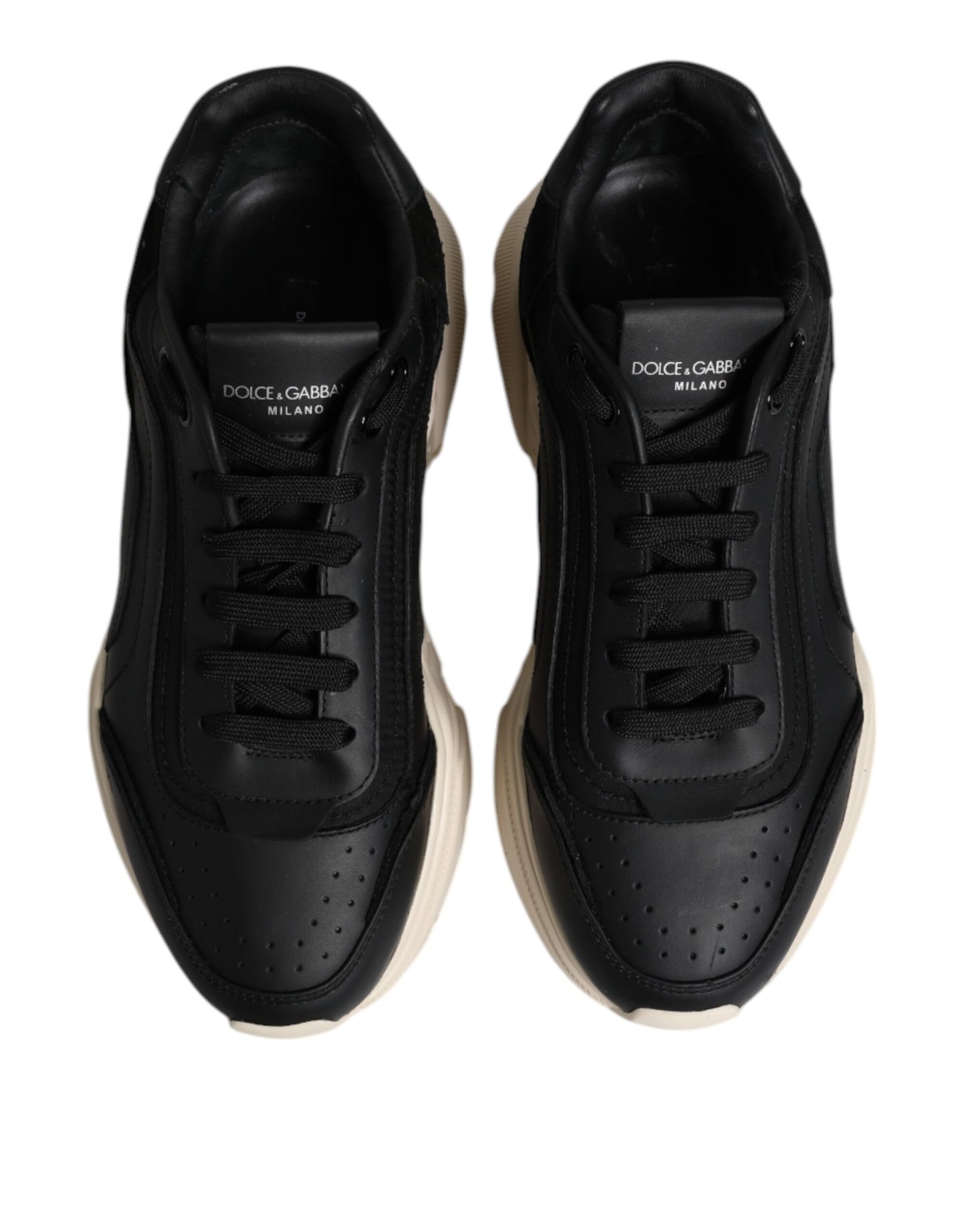 Dolce & Gabbana Black White Daymaster Low Top Sneakers for Men