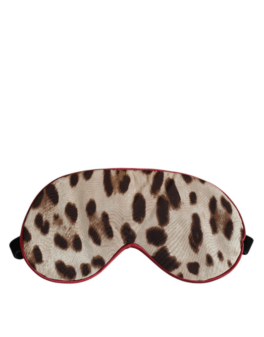 Dolce & Gabbana Brown Leopard Print Silk Eye Mask
