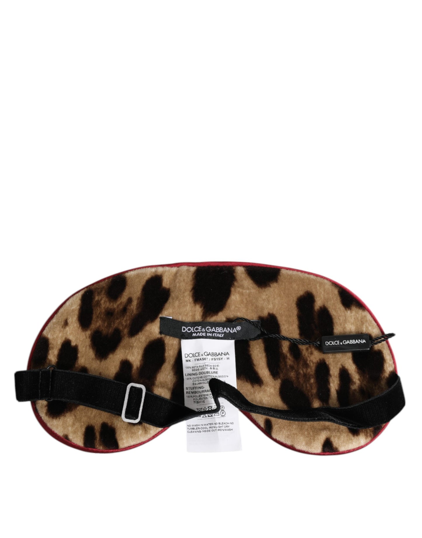 Dolce & Gabbana Brown Leopard Print Silk Eye Mask